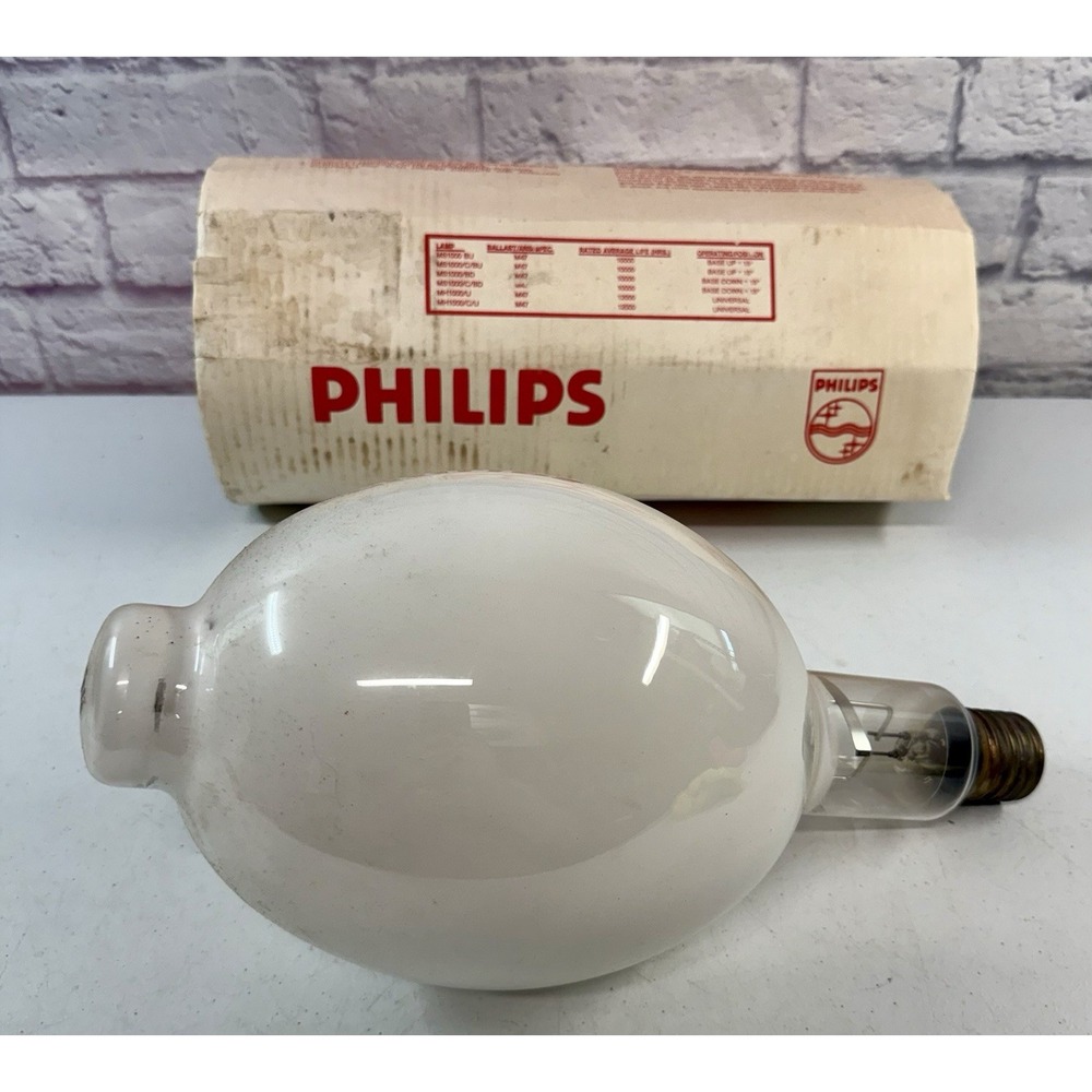 Vtg 1992 Philips Metal Halide Lamp Bulb 1000w MH100 8A-BT56MH-PLC 802391 BT56